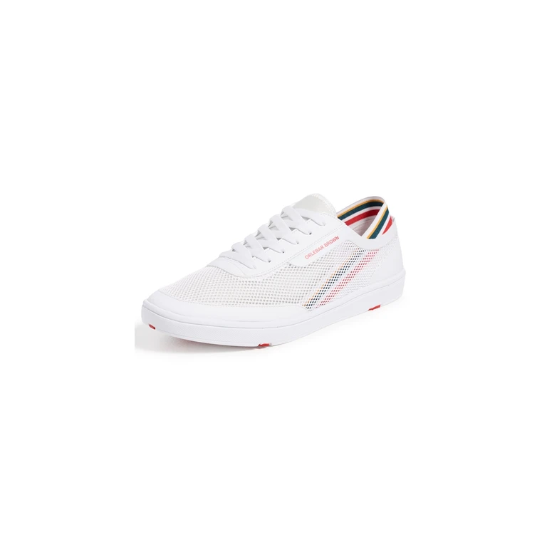 Orlebar Brown Larson OB Stripe You Can Swim In Sneakers White/Orange/Aquamarine 12