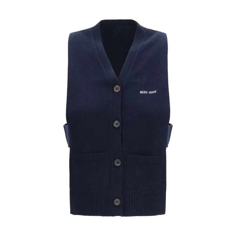 Blue Cashmere Sleeveles Sweater Clothing - Women