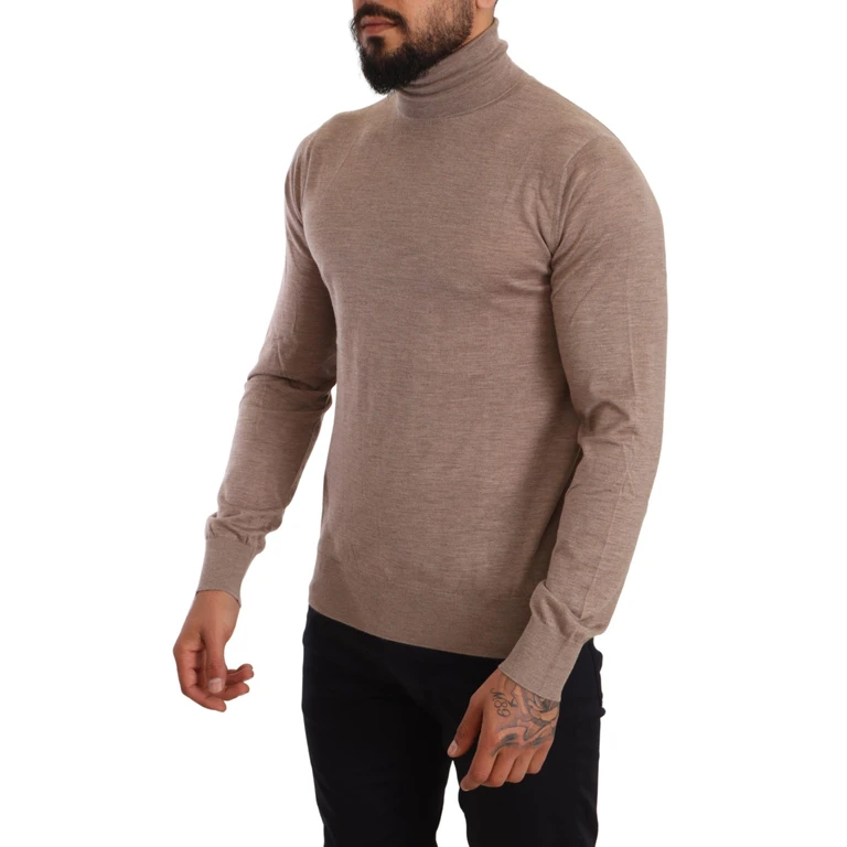 Dolce & Gabbana Brown Cashmere Turtleneck Pullover Sweater Clothing - Men