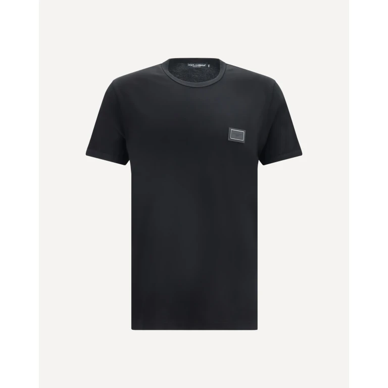 DOLCE & GABBANA Cotton T-Shirt with logo plaque Male 54