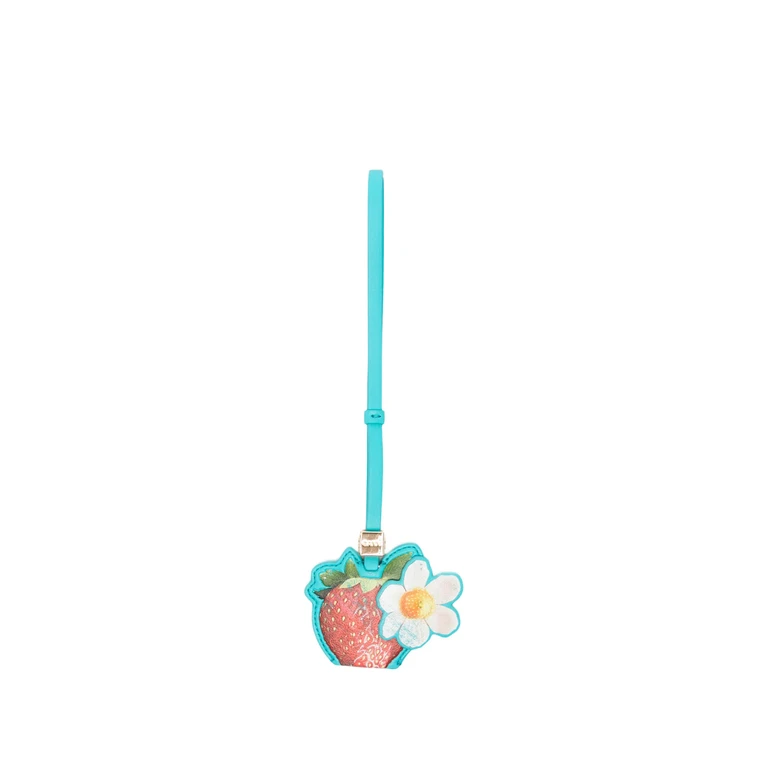 Strawberry-motif Flower-detail Keyring