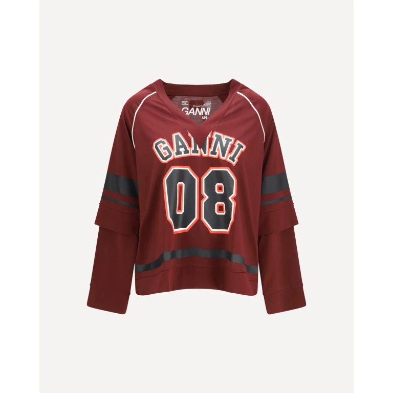 GANNI Cocora double-layer long-sleeve T-shirt Female XS-S