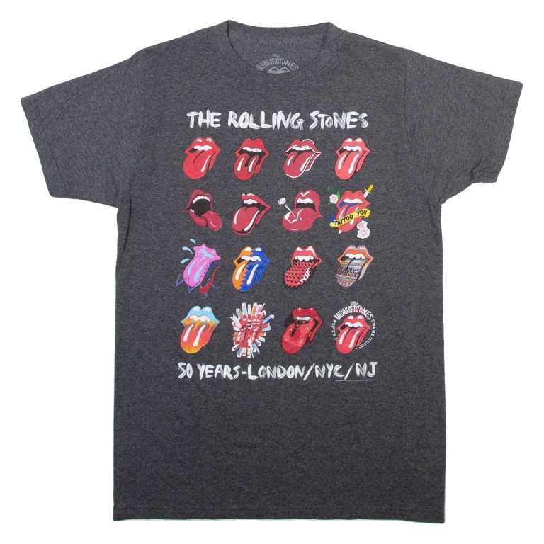 THE ROLLING STONES Womens Band T-Shirt Grey M