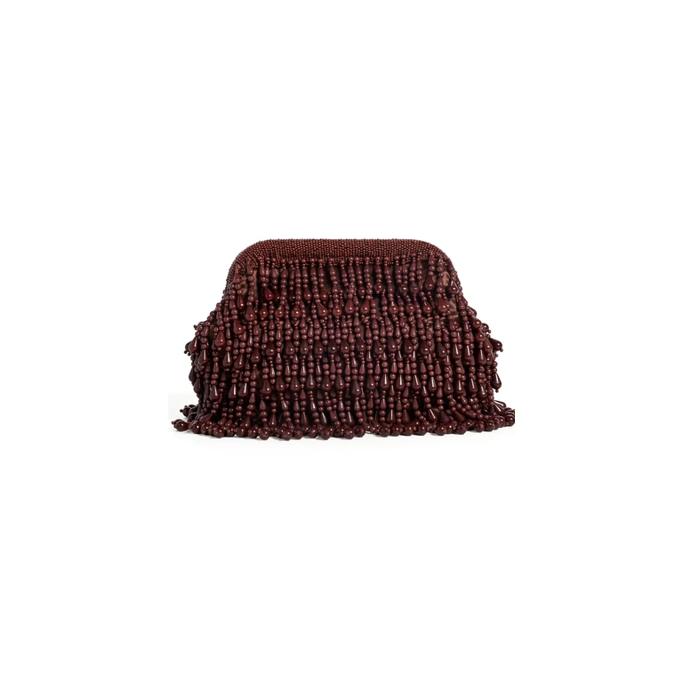 SIMONMILLER Beaded Drop Clutch Chocolate One Size