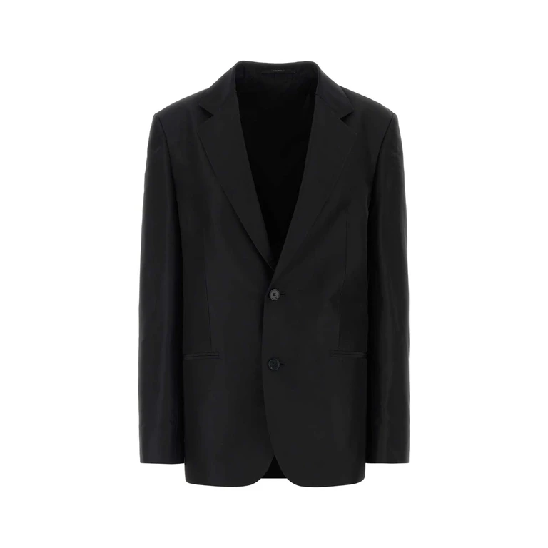 Gucci Black Faille Blazer Silk Giacche E Gilet - Women