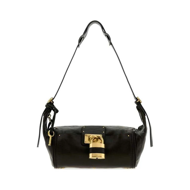 Black Leather Paddington Shoulder Bag Borse A Tracolla