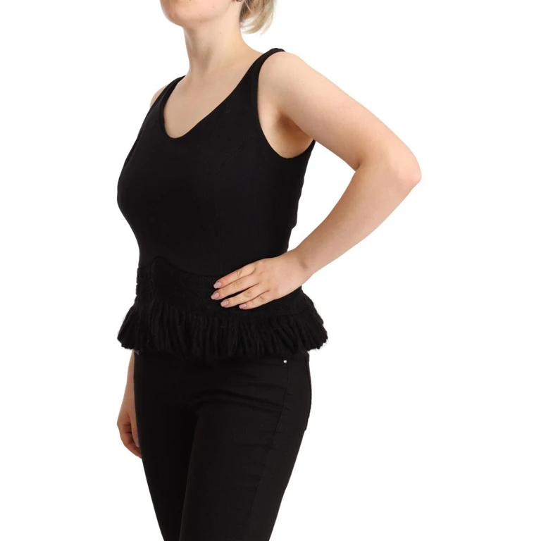 Ermanno Scervino Black Cotton Sleevelesss Tank Casual Top Modal - Women
