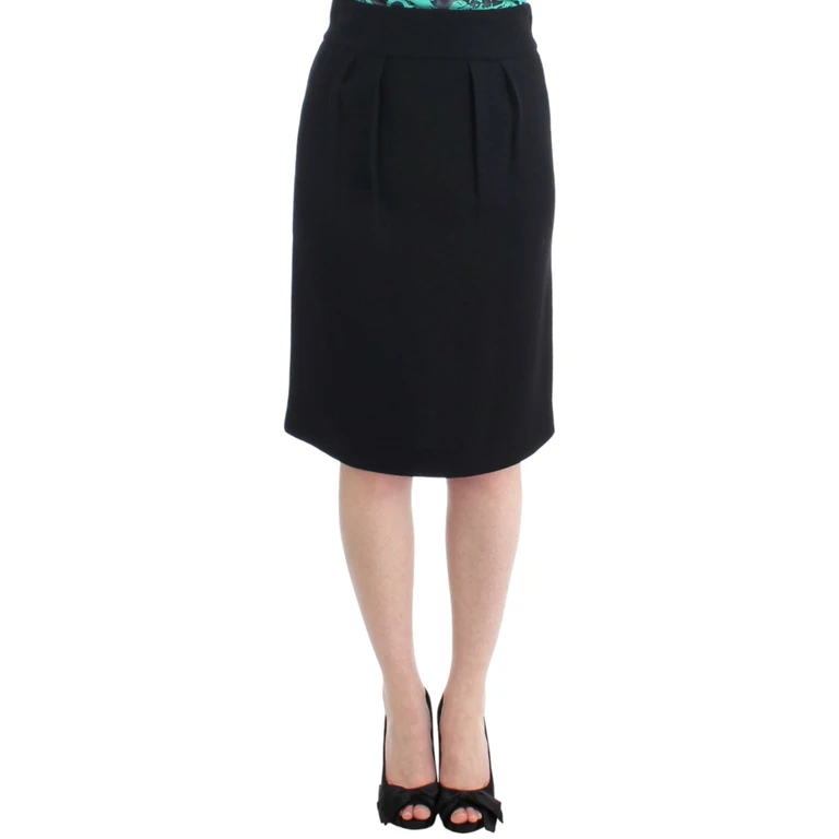 Roberto Cavalli Black Wool Pencil Skirt - Women