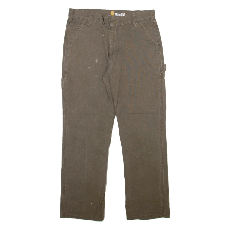 CARHARTT Carpenter Mens Trousers Grey Relaxed Straight W33 L30