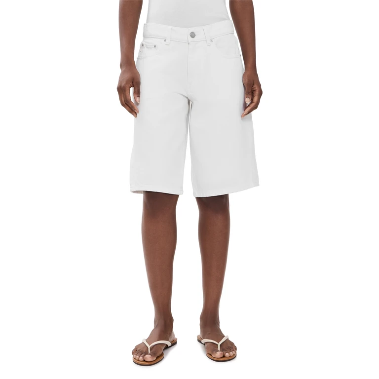 Abby Relaxed Denim Shorts White 29