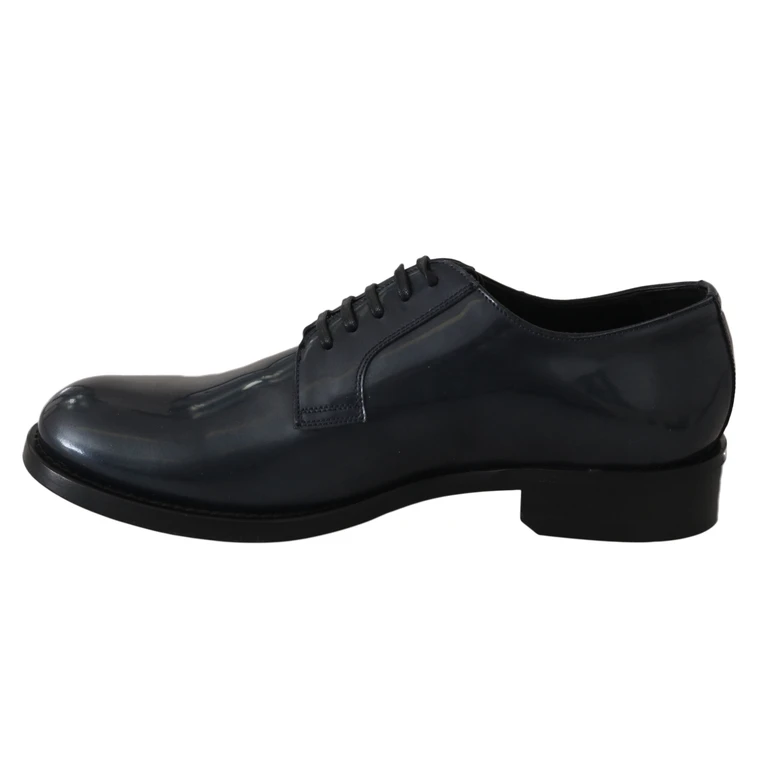 Dolce & Gabbana Blue Leather Derby Dress Formal Shoes - Men