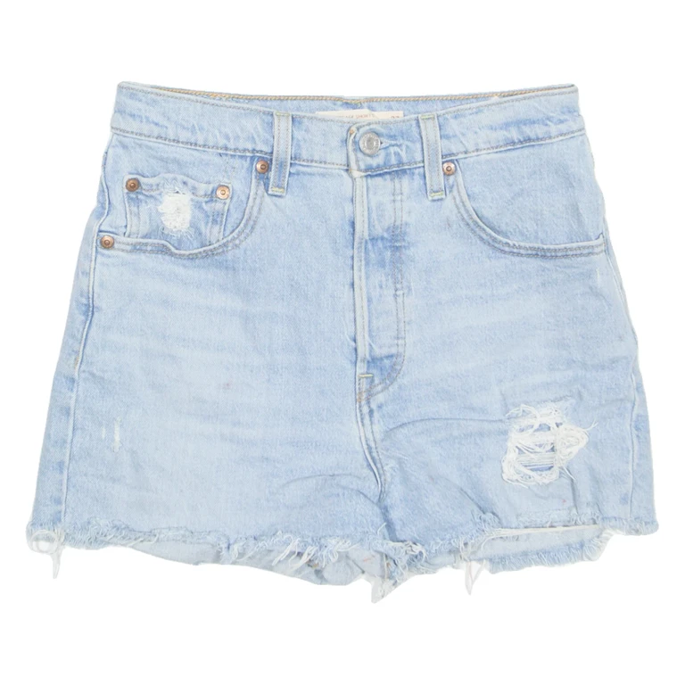 LEVI'S Cut Off Ribcage Premium E Womens Denim Shorts Blue S W26