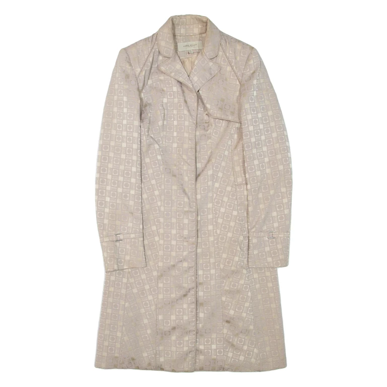 KAREN MILLEN Womens Jacket Beige Geometric UK 8
