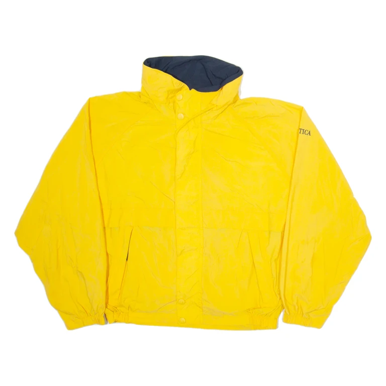NAUTICA Mens Rain Jacket Yellow Nylon XL