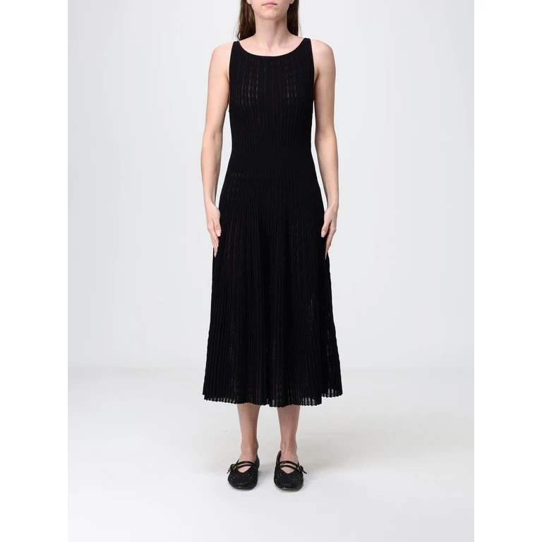 Pleated Knit Off-the-Shoulder Midi Dress (9240AVNS5305)