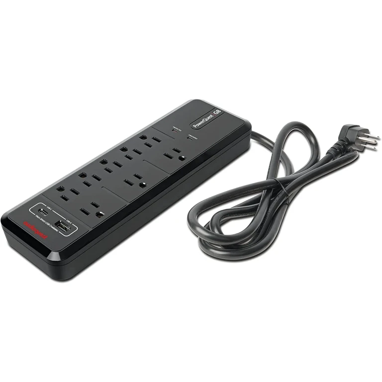 PowerQuest G8 - 8-Outlet Surge Protector with USB-A and USB-C Charging Ports