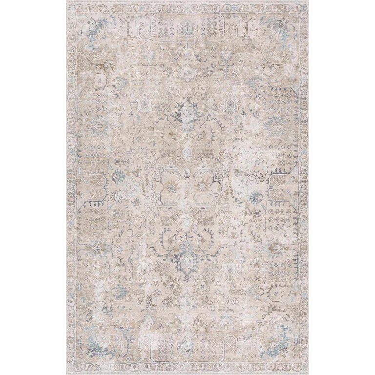 Beige Holi-4600 Washable Area Rug