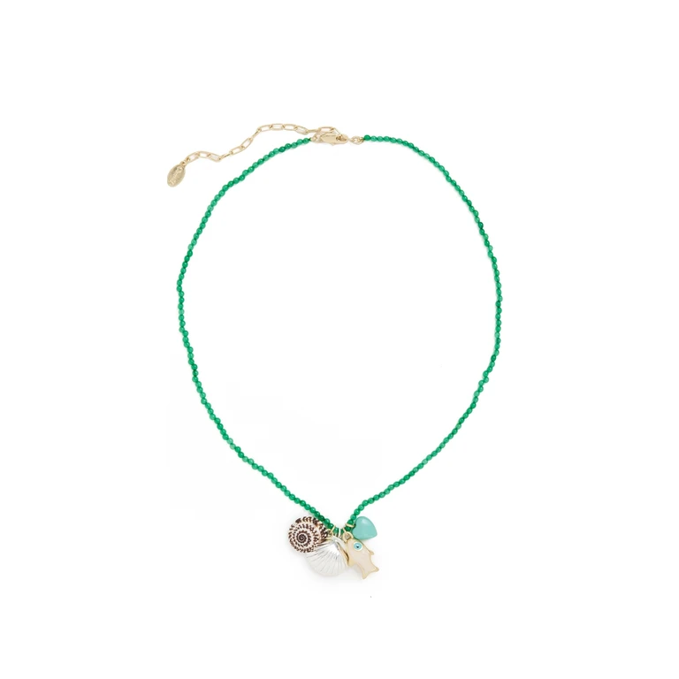 Clare V. Beaded Charm Necklace Multi One Size