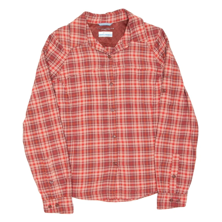 COLUMBIA Womens Shirt Red Check Long Sleeve S