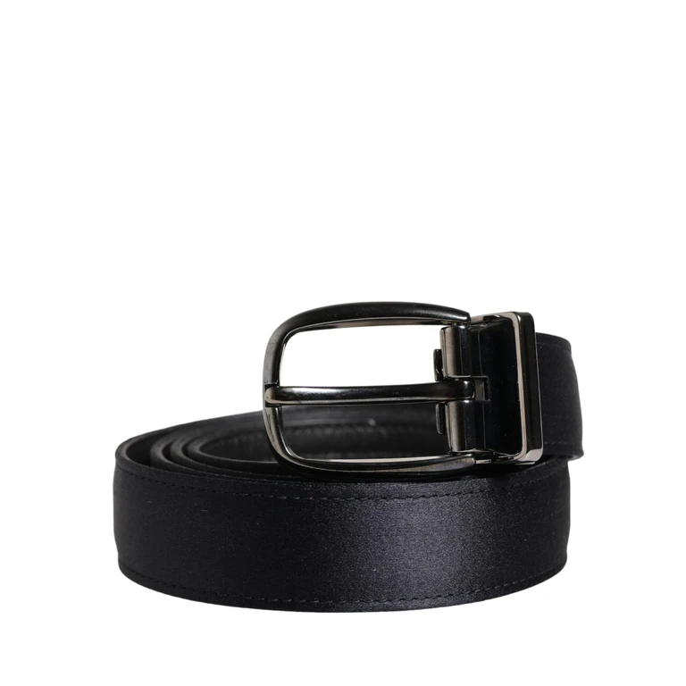 Dolce & Gabbana Men Black Classic Viscose Metal Buckle Belt Silk Calf - Men