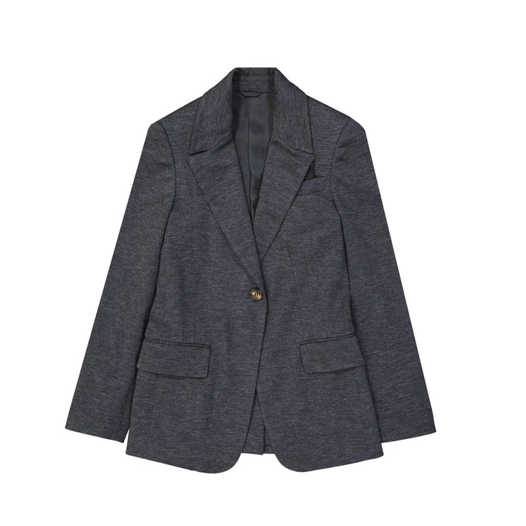 Brunello Cucinelli Gray Wool Blazer Clothing - Women