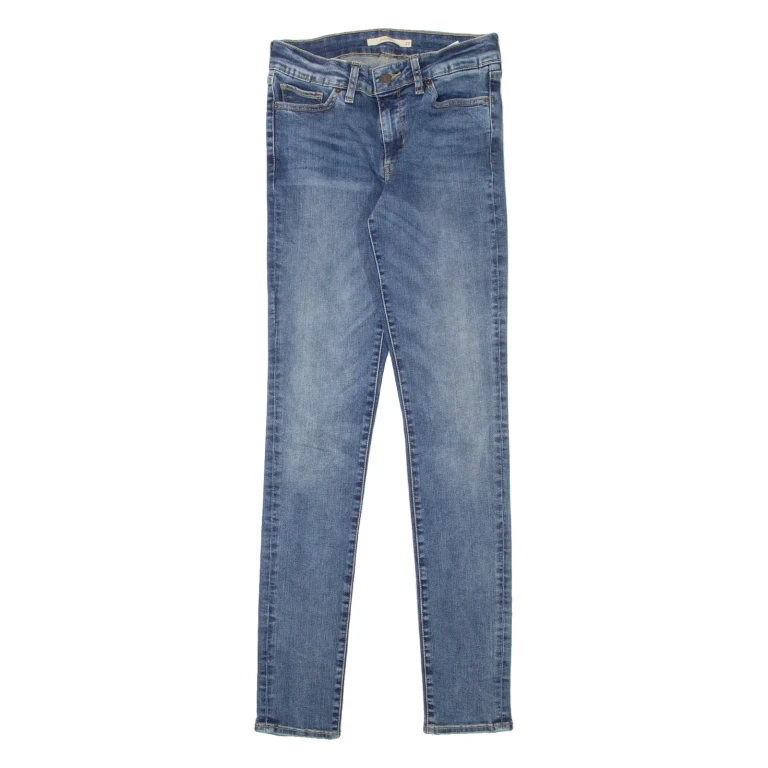 LEVI'S 711 Womens Jeans Blue Slim Straight Stone Wash W27 L32