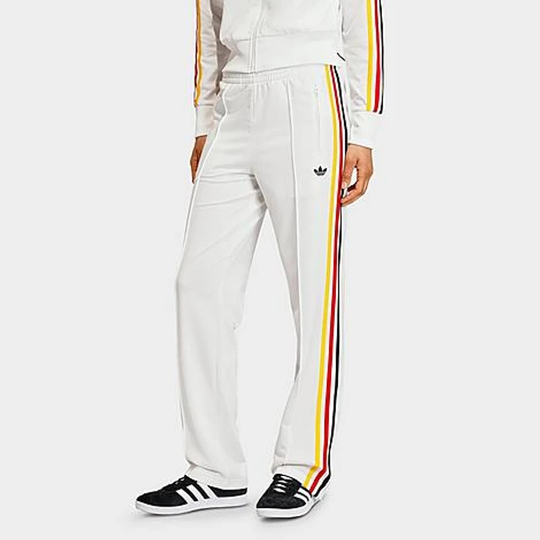 adidas Women's Originals Firebird Classic Track Pants in Cloud White/Collegiate Gold/Team Power Red 2 Size: XXS