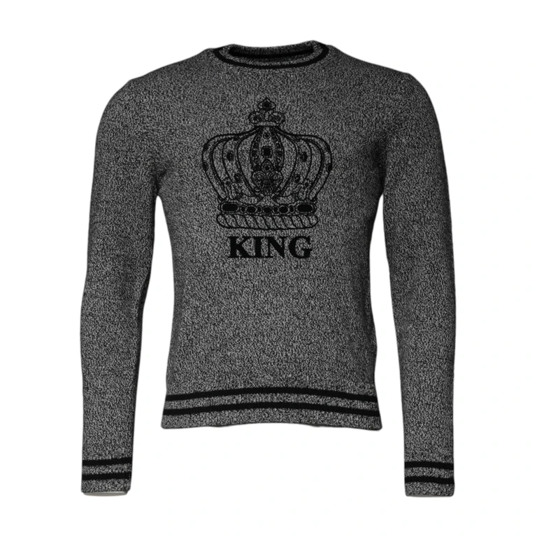 Dolce & Gabbana Gray Crown King Cashmere Pullover Sweater Clothing - Men