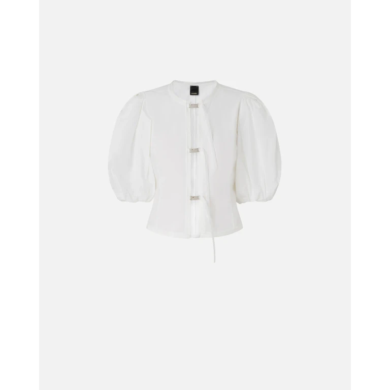Pinko - Blouse en coton avec boucles en métal - XXS