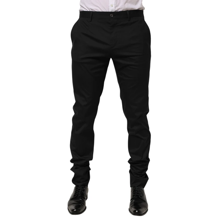 Dolce & Gabbana Black Cotton Formal Dress Men Trouser Pants Co+04+pa+se - Men