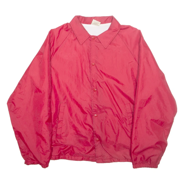 AUBURN Mens Coach Jacket Red Nylon 90s L