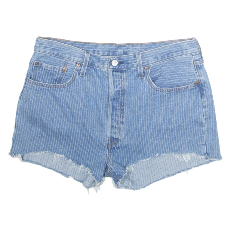 LEVI'S 501 Cut Off Womens Denim Shorts Blue Slim M W34