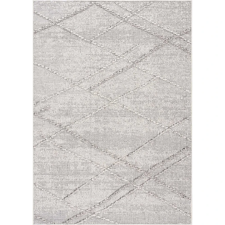 Baqer Bone & Taupe Textured Performance Outdoor Rug - Clearance