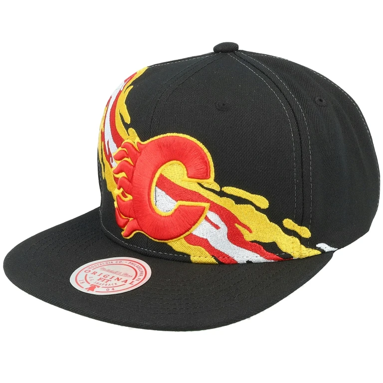 Men's NHL Vintage Paintbrush Snapback Flames Snapback Caps