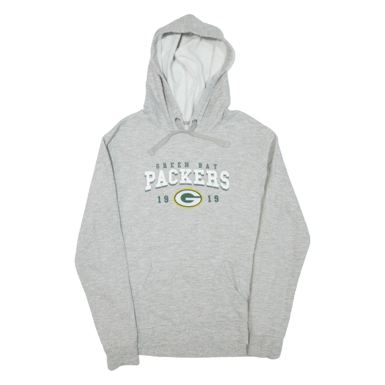 NFL Green Bay Packers Mens Grey Hoodie USA M