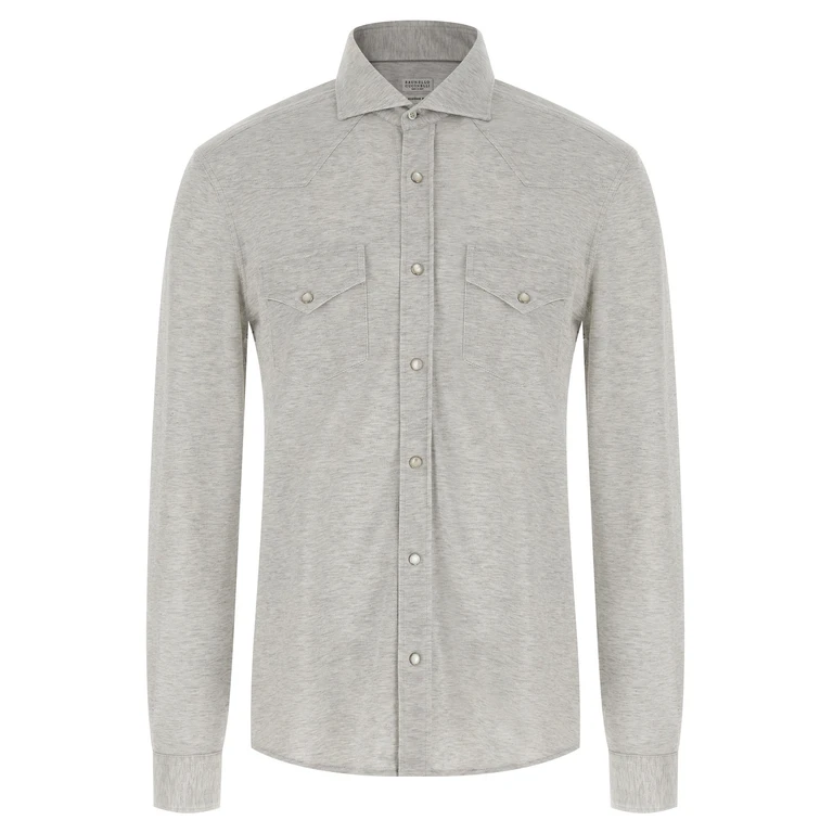 Gray Cotton Blouse - Men