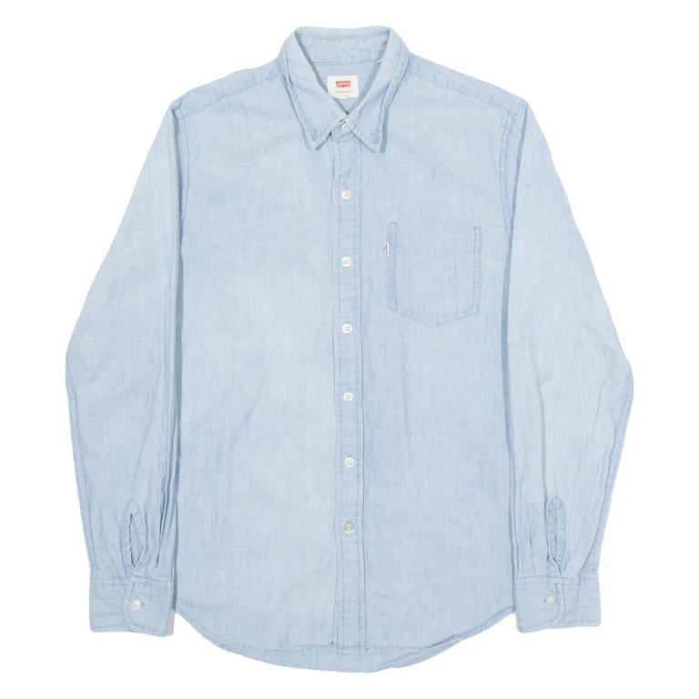 LEVI'S Mens Plain Shirt Blue Long Sleeve S