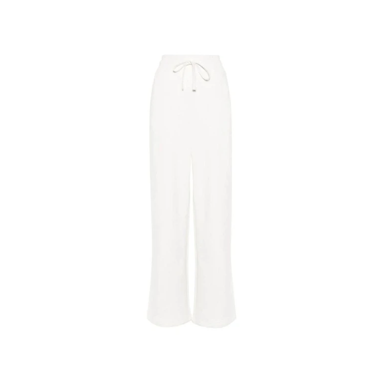 White Cotton Joggers (workout Pants) - Women