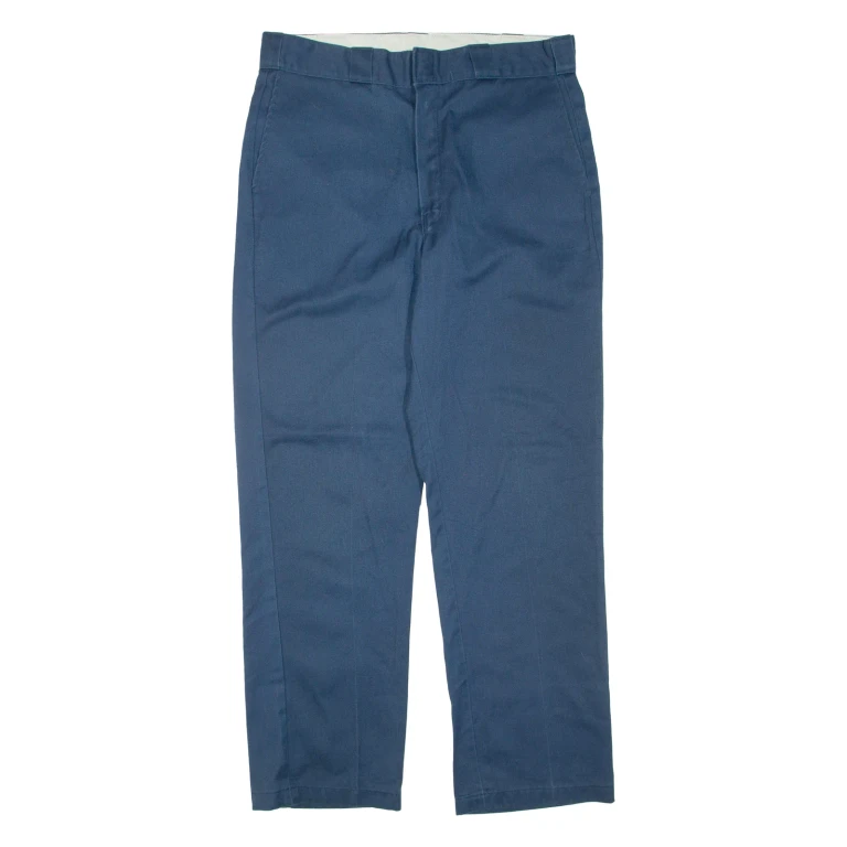 DICKIES Mens Trousers Blue Regular Straight W34 L32
