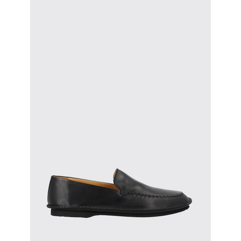 Smooth Leather Loafers with Raised Apron Toe and Rubber Sole (32409LANDNERO)