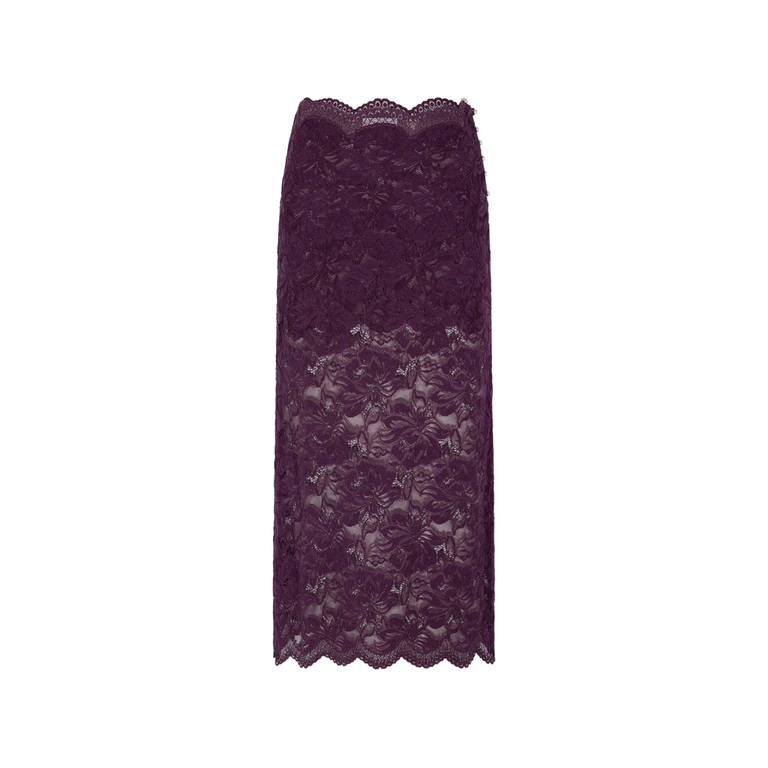 Rabanne Layered Lace Midi Skirt