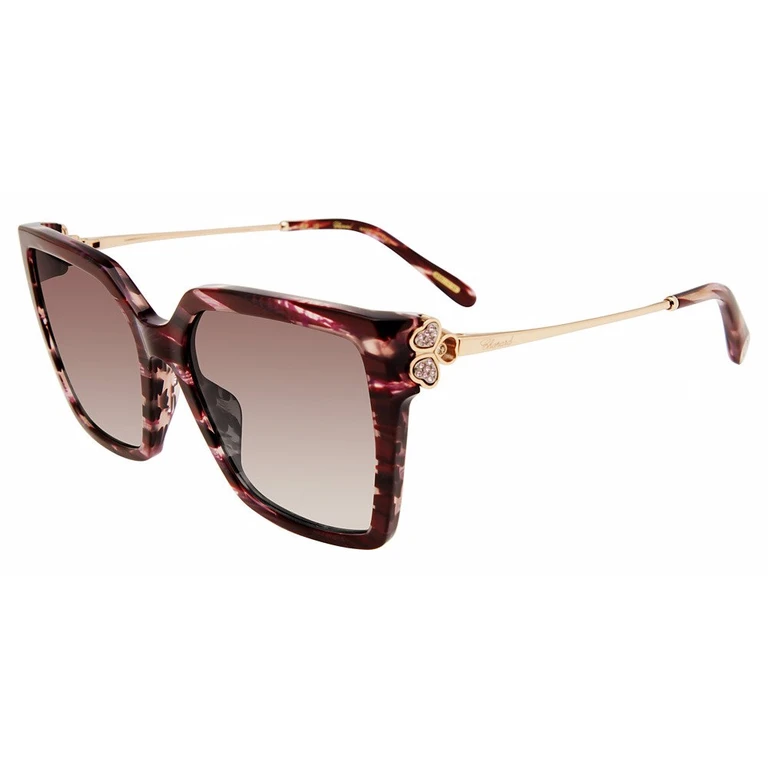 Chopard Brown Gradient Square Ladies Sunglasses SCH371S 01G2 56