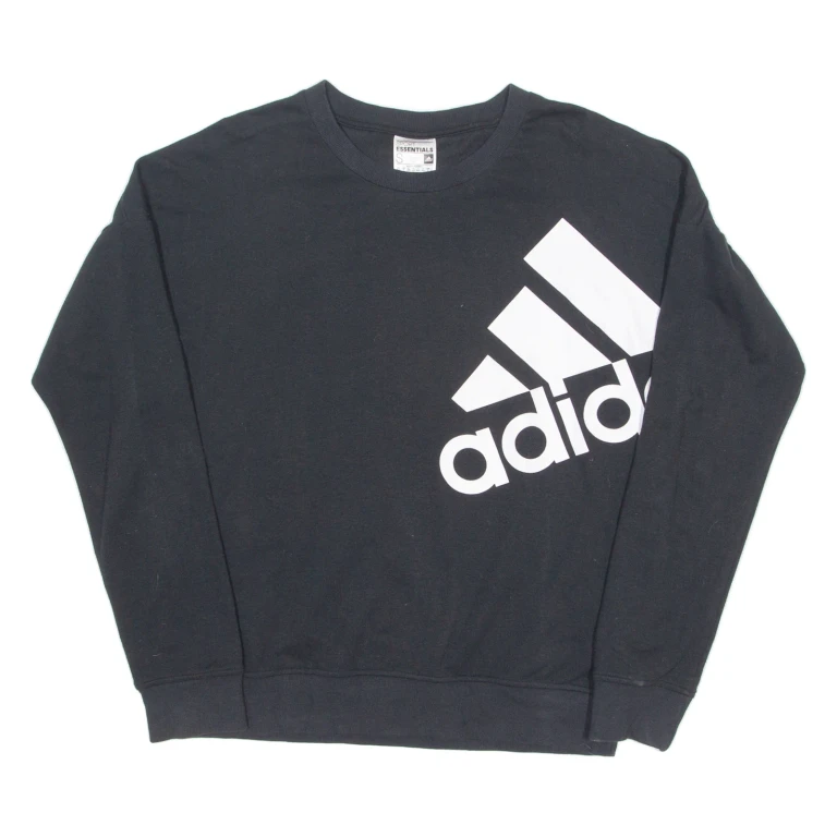 ADIDAS Climalite Womens Sweatshirt Black Crew Neck S