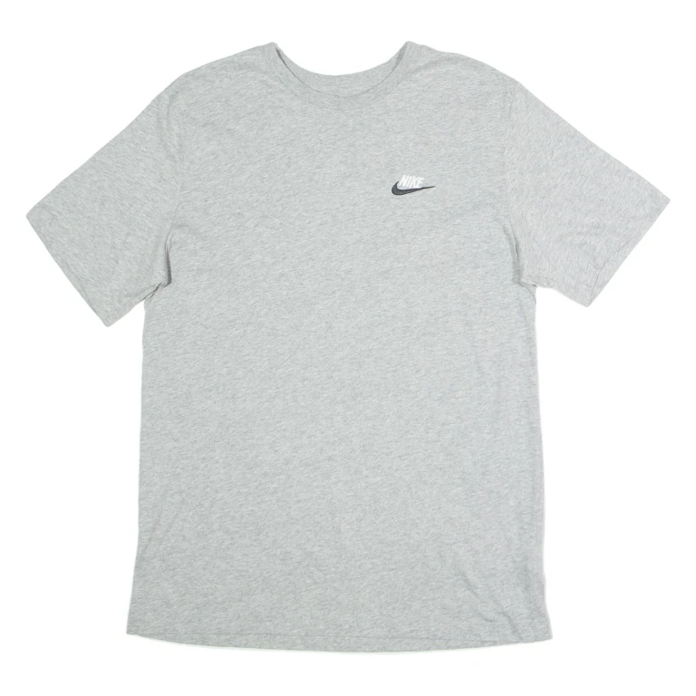 NIKE Mens T-Shirt Grey Crew Neck M