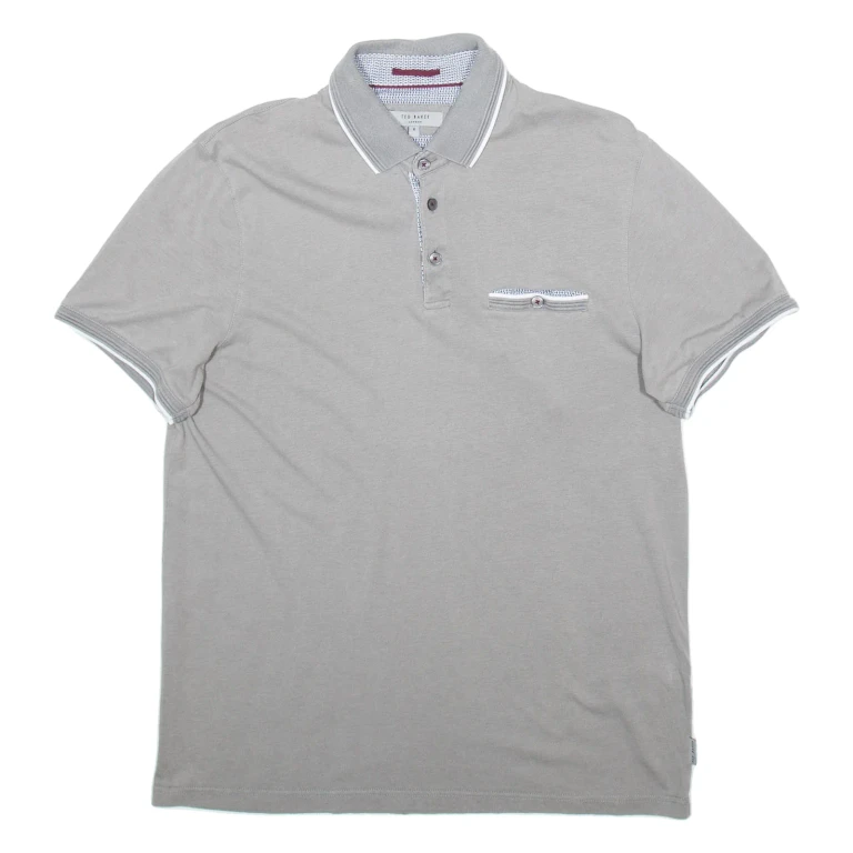 TED BAKER Mens Polo Shirt Grey S