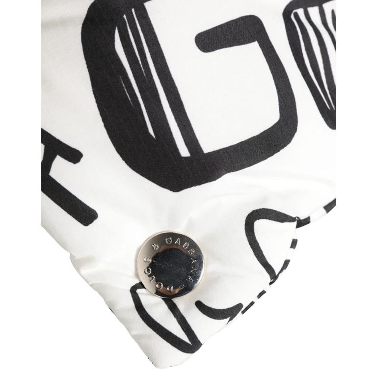 Dolce & Gabbana White Logo Print Whole Head Wrap Capello Hat Polyester - Men
