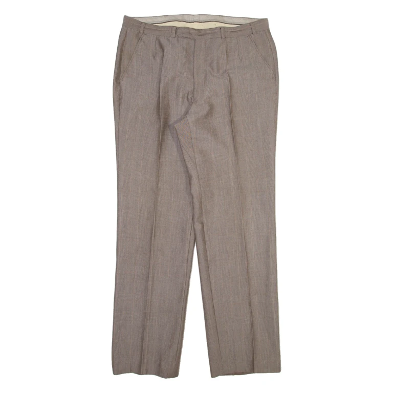 Mens Trousers Brown Regular Straight W34 L31