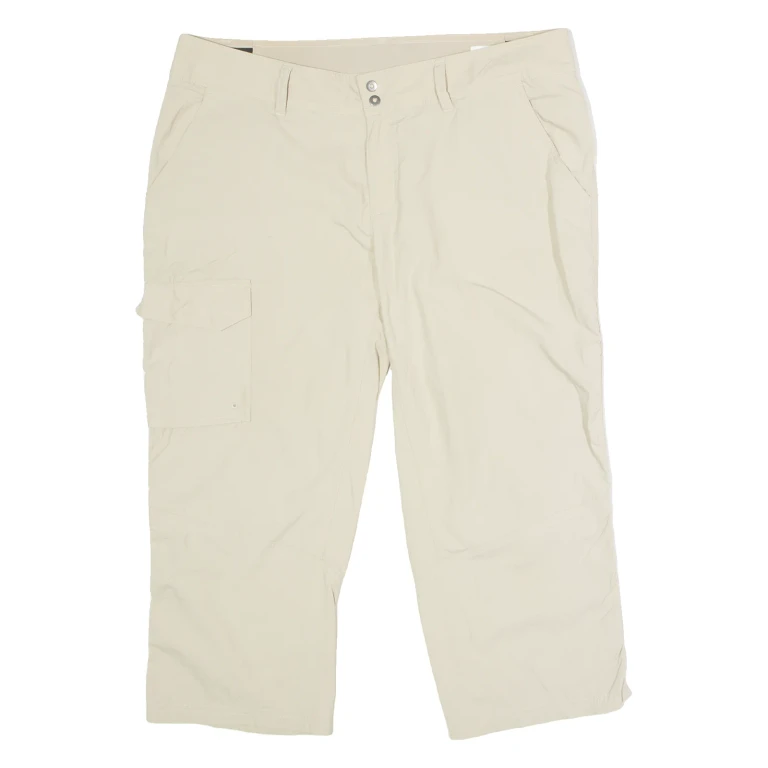 COLUMBIA Outdoor 3/4 Length Womens Trousers Beige Regular Straight W36 L21