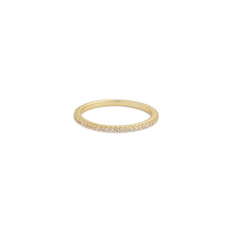 SHASHI Micro Teeny Tiny Tennis Ring Gold 6