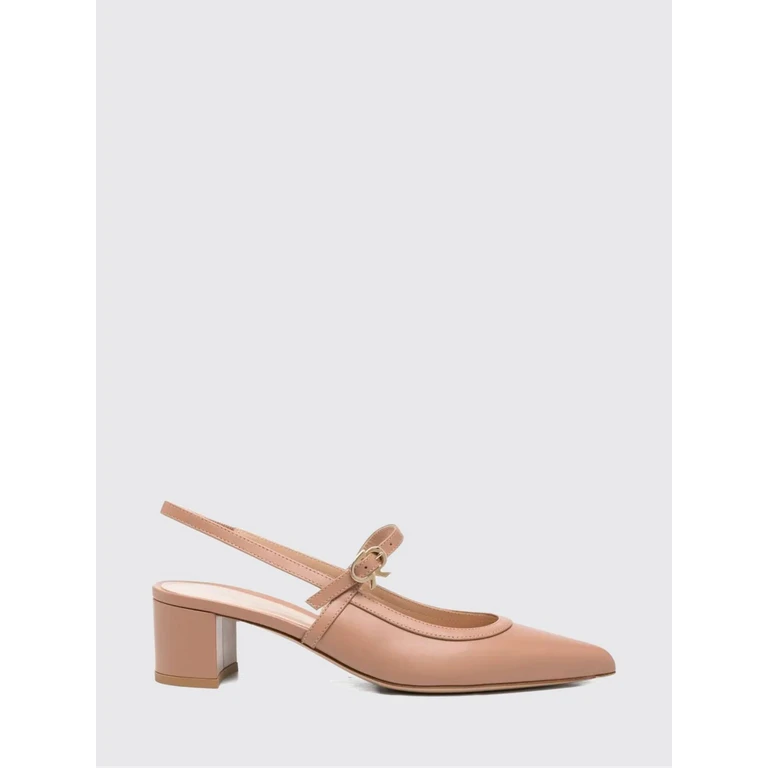 Allette Leather Slingback Pumps with a Low Heel and Almond Toe (G9557545RICVITPRAL)